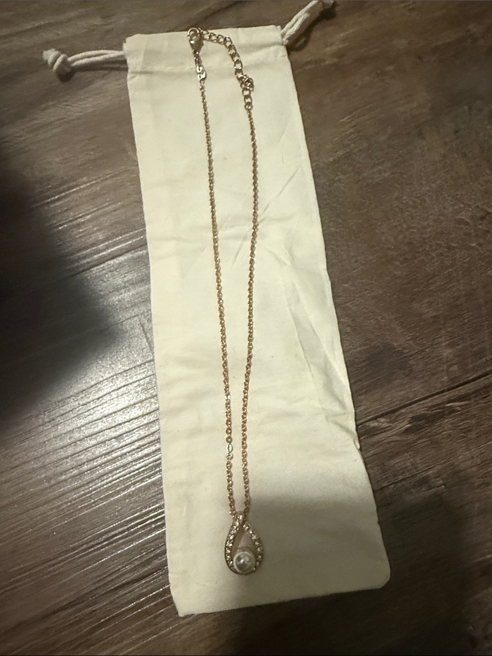 Premier rose Gold Pearl Teardrop Pendant Necklace